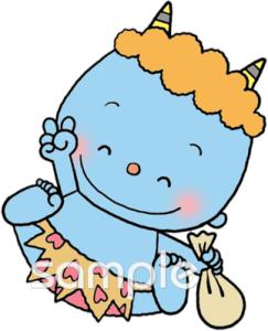 社会福祉施設向け青鬼無料イラストお試しフリー素材(カット)