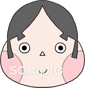 社会福祉施設向けおたふく お面無料イラストお試しフリー素材(カット)