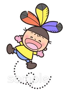 社会福祉施設向け羽根突き 1月の壁面飾り無料イラストお試しフリー素材(カット)