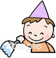 社会福祉施設向けペンキ塗り 刷毛無料イラストお試しフリー素材(カット)