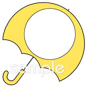 社会福祉施設向け傘 文字枠無料イラストお試しフリー素材(カット)