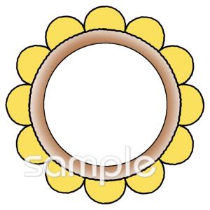 社会福祉施設向けひまわり 文字枠無料イラストお試しフリー素材(カット)