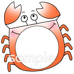 社会福祉施設向け文字枠 カニ無料イラストお試しフリー素材(カット)