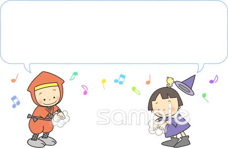 社会福祉施設向け手を洗う 歌っている無料イラストお試しフリー素材(カット)