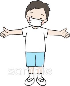 社会福祉施設向けマスク 離れて無料イラストお試しフリー素材(カット)