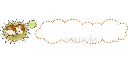 社会福祉施設向け秋 見出し枠無料イラストお試しフリー素材(カット)