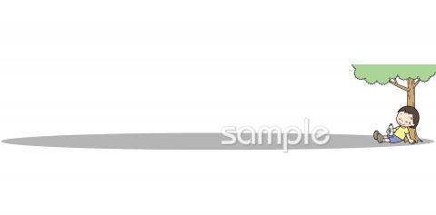 社会福祉施設向け木陰 休憩無料イラストお試しフリー素材(カット)