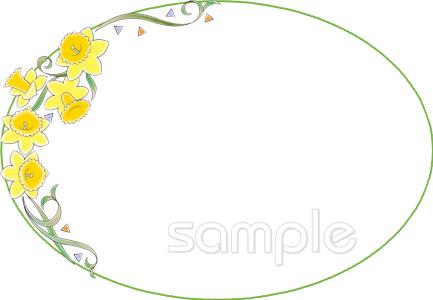 社会福祉施設向けメッセージカード 水仙無料イラストお試しフリー素材(カット)