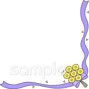 社会福祉施設向けリボン 小菊無料イラストお試しフリー素材(カット)