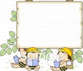 社会福祉施設向け朝の読書無料イラストお試しフリー素材(カット)