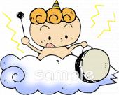 社会福祉施設向け雷様無料イラストお試しフリー素材(カット)