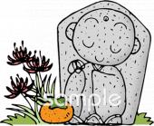 社会福祉施設向けお地蔵様 お供え物無料イラストお試しフリー素材(カット)