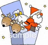 社会福祉施設向けサンタクロース プレゼント無料イラストお試しフリー素材(カット)