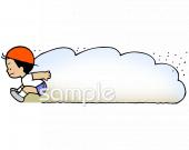 社会福祉施設向け走り幅跳び無料イラストお試しフリー素材(カット)