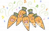 社会福祉施設向け音符 にんじん無料イラストお試しフリー素材(カット)
