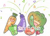 社会福祉施設向け野菜 歌う無料イラストお試しフリー素材(カット)