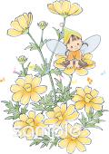 社会福祉施設向け花の精 小菊無料イラストお試しフリー素材(カット)