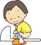 社会福祉施設向け和式トイレ無料イラストお試しフリー素材(カット)