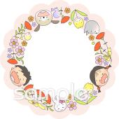 社会福祉施設向け丸ワク無料イラストお試しフリー素材(カット)