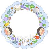 社会福祉施設向けあじさい 6月 フレーム無料イラストお試しフリー素材(カット)