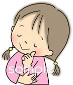 社会福祉施設向け女の子 考える無料イラストお試しフリー素材(カット)