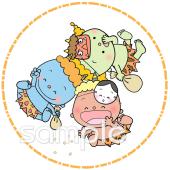 社会福祉施設向け節分 鬼 お多福無料イラストお試しフリー素材(カット)