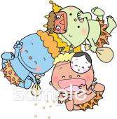 社会福祉施設向け豆まき 節分 鬼無料イラストお試しフリー素材(カット)