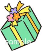 社会福祉施設向けプレゼントボックス 12月の壁面飾り無料イラストお試しフリー素材(カット)