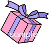 社会福祉施設向けギフトボックス 12月の壁面飾り無料イラストお試しフリー素材(カット)