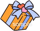社会福祉施設向けギフトボックス 12月の壁面飾り無料イラストお試しフリー素材(カット)