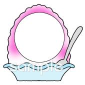 社会福祉施設向けかき氷 文字枠無料イラストお試しフリー素材(カット)