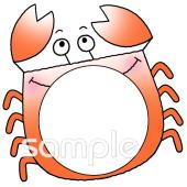 社会福祉施設向け文字枠 カニ無料イラストお試しフリー素材(カット)