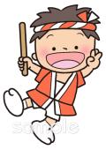社会福祉施設向け夏祭り 子ども無料イラストお試しフリー素材(カット)