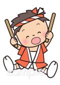 社会福祉施設向けお祭り 太鼓無料イラストお試しフリー素材(カット)