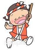社会福祉施設向け夏祭り 太鼓無料イラストお試しフリー素材(カット)