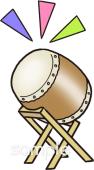 社会福祉施設向け祭太鼓無料イラストお試しフリー素材(カット)