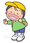 社会福祉施設向け遠足 男の子無料イラストお試しフリー素材(カット)