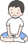 社会福祉施設向け座禅 男の子無料イラストお試しフリー素材(カット)