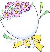 社会福祉施設向け花束 コスモス無料イラストお試しフリー素材(カット)