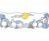 社会福祉施設向けお月見 ウサギ無料イラストお試しフリー素材(カット)