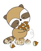 社会福祉施設向け栗 アライグマ無料イラストお試しフリー素材(カット)
