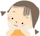 社会福祉施設向け頬杖をつく無料イラストお試しフリー素材(カット)