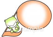 社会福祉施設向け音符 カエル無料イラストお試しフリー素材(カット)