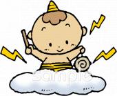 中学・高校向け雷様無料イラストお試しフリー素材(カット)