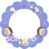 中学・高校向けフォトフレーム 8月無料イラストお試しフリー素材(カット)