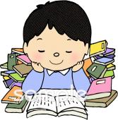 中学・高校向け読書 本の世界無料イラストお試しフリー素材(カット)