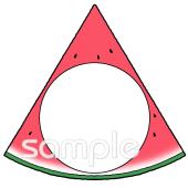 中学・高校向けスイカ 文字枠無料イラストお試しフリー素材(カット)