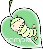 中学・高校向け青虫無料イラストお試しフリー素材(カット)