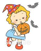 中学・高校向けハロウィン 仮装無料イラストお試しフリー素材(カット)