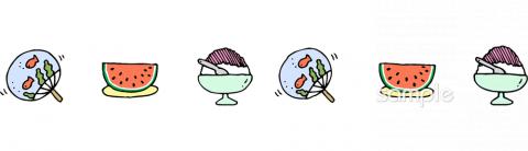 中学・高校向け夏休み 飾りライン無料イラストお試しフリー素材(カット)